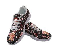 UOIMAG Christmas Shoes Candy Cane Gingerbread Man Shoes for Women Men EU38