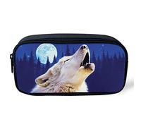 UOIMAG Cool Howling Wolf - Estuche para lápices de regalo para niños