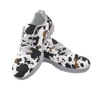 UOIMAG Cow Print Shoes for Women Men Lace Up Sneakers for Tennis EU43