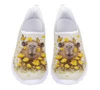 UOIMAG Cute Capybara Shoes for Women Slip On Walking Shoes Mesh Flats Ligtweight Casual Snakers EU44