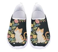 UOIMAG Cute Cat Walking Shoes Slip On Casual Sneakers Lightweight Barefoot Water Shoes for Women EU42