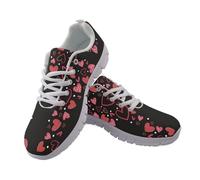 UOIMAG Cute Heart Shoes for Women Lightweight Lace Up Casual Sneakers EU38
