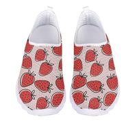 UOIMAG Cute Strawberry Walking Shoes for Women Slip On Water Shoes Fruit Print Casual Sneakers EU40
