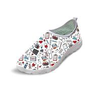 UOIMAG, Divertidos Zapatos de Enfermera, Regalo para Mujeres, niñas, Zapatos sin Cordones, Zapatos de Malla Transpirables, Zapatillas Deportivas Planas, 45EU