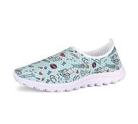 UOIMAG, Divertidos Zapatos de Enfermera, Zapatos Azules sin Cordones, Zapatos Planos de Malla, Regalo para Mujer, Zapatillas Deportivas 39EU