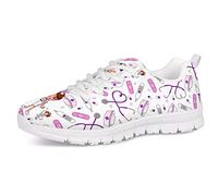 UOIMAG Estilo médico Enfermera Malla Entrenador Transpirable Suave con Cordones Zapatillas Ligeras para Correr para Mujeres niñas Zapatos Casuales 37EU