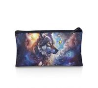 UOIMAG Estuche con cremallera, organizador de escritorio, suministros de oficina, estuche escolar para lápices, Lobo, mariposa, galaxia, Talla única, Mochila escolar