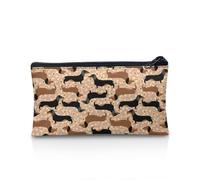 UOIMAG Estuche con cremallera, organizador de escritorio, suministros de oficina, estuche escolar para lápices, Perros salchicha, Talla única, Mochila escolar