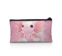 UOIMAG Estuche con cremallera para suministros escolares y de oficina, organizador de escritorio, Axolotl rosa, Talla única, Mochila escolar