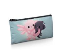 UOIMAG Estuche impreso para suministros de oficina escolar, estuche para lápices, estuche con cremallera, Patrón de ajolote, Talla única, Mochila escolar