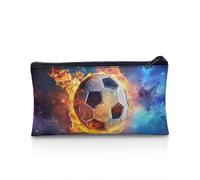 UOIMAG Estuche para lápices, con cremallera, bolsa de almacenamiento para bolígrafos, artículos de papelería escolar, suministros de oficina, Soccer Fire Galaxy, Talla única, Mochila escolar