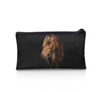 UOIMAG Estuche para lápices, con cremallera, bolsa de almacenamiento para bolígrafos, artículos de papelería escolar, suministros de oficina, caballo, Talla única, Mochila escolar