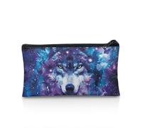 UOIMAG Estuche para lápices, con cremallera, bolsa de almacenamiento para bolígrafos, artículos de papelería escolar, suministros de oficina, Lobo, mariposa, galaxia, Talla única, Mochila escolar