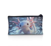 UOIMAG Estuche para lápices, con cremallera, bolsa de almacenamiento para bolígrafos, artículos de papelería escolar, suministros de oficina, Estampado de agua Axolotl, Talla única, Mochila escolar