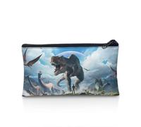 UOIMAG Estuche para lápices, con cremallera, bolsa de almacenamiento para bolígrafos, artículos de papelería escolar, suministros de oficina, Dinosaurio azul, Talla única, Mochila escolar