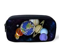 UOIMAG Estuche para lápices con diseño de planetas del sistema solar para la escuela, oficina, escritorio, organizador de papelería, bolsa de almacenamiento