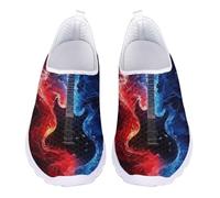 UOIMAG Fire Guitar Slip On Water Shoes Lightweight Casual Shoes Flat Walking Sneakers for Women EU45