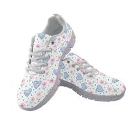 UOIMAG Floral Heart Shoes for Women Lightweight Lace Up Casual Sneakers EU41