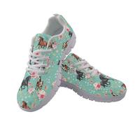 UOIMAG Floral Horse Shoes for Women Lace Up Sneakers for Walking Tennis EU45