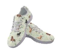 UOIMAG Floral Horse Shoes for Women Lightweight Lace Up Casual Sneakers EU39
