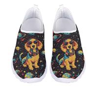 UOIMAG Funny Dachshund Shoes for Women Slip On Walking Shoes Sausage Dog Print Cute Casual Sneakers EU36
