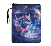 UOIMAG Galaxy Wolf - Funda floral para libros para niñas, suministros de escuela secundaria estética