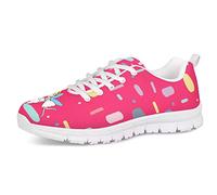 UOIMAG Girls Pink Trainer Tooth Fairy Pattern Zapatos de Regalo para Mujeres Zapatillas de Malla Suave Zapatos de Ocio con Cordones 36EU