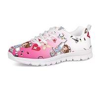 UOIMAG Girls Trainer Gradient Pink Nurse Sneaker Patrón médico Mujeres Zapatos para Correr Zapatos Casuales Planos de Malla Ligera 38EU