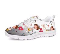 UOIMAG Gradient Grey Medical Pattern Nurse Sneaker Zapatos Soft Air Mesh Sneaker Zapatos Casuales Planos Zapatos con Cordones para niñas Mujeres Zapatos de Regalo 35EU
