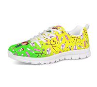 UOIMAG Gradient Medical Pattern Sneaker Shoes Nurse Trainer Mujeres Zapatos de Malla de Encaje Zapatillas Planas Informales Zapatos para niñas 42EU