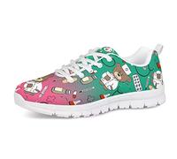 UOIMAG Hombres Entrenador Patrón Médico Oso Enfermera Zapatilla de Deporte de Malla de Encaje Zapatos para Correr para Mujeres Zapatos de Ocio Planos Unisex 42EU