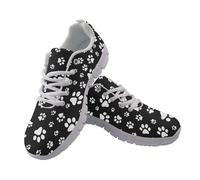 UOIMAG Lace Up Walking Shoes Dog Paws Print Running Shoes for Men Women Lightweight EU39