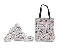 UOIMAG Lindos Zapatos de Enfermera con Bolsa de Lona con Cordones, Zapatillas Deportivas, Bolso de Compras, Regalo para Mujeres y niñas