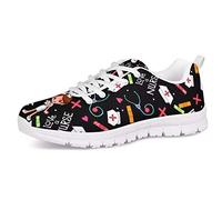 UOIMAG Love Nurse Trainer Unisex Malla Transpirable Zapatillas para Correr Ligeras Zapatillas Casuales para Caminar Trotar Senderismo 38EU