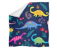 UOIMAG Manta de franela de regalo para niños y niñas, manta de dinosaurio de dibujos animados, manta suave para cama y sofá (114 x 152 cm)