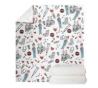 UOIMAG Mantas de franela lindas mantas de regalo para enfermera, manta de forro polar, para sofá, coche, viaje, escuela, (114 x 152 cm)