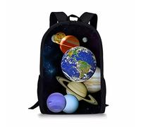 UOIMAG Mochila escolar para niños, grande, casual, mochila escolar con bolsillo lateral, bolsa de hombro unisex para regalo, Planetas, One Size-28*13*42CM