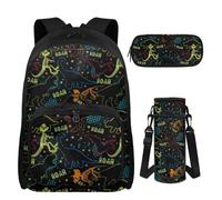 UOIMAG Mochila para niñas escolares con lonchera de 8 a 10 años de edad, Dino, M, Casual