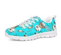 UOIMAG Mujeres Hombres Unisex Entrenador Oso Patrón médico Enfermera Zapatillas de Deporte Zapatos de Malla de Aire Suave Zapatos para Correr Zapatos Ligeros con Cordones Zapatos Casuales 43EU