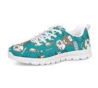 UOIMAG Nurse Bear Medical Pattern Sneaker Zapatos Unisex Trainer Soft Lace Up Casual Shoes Air Mesh Ocio Zapatos 38EU
