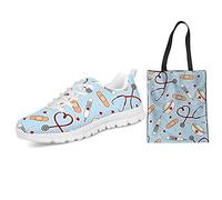 UOIMAG Nurse Sneaker Zapatos con Bolsa de Lona Regalo para Mujer Zapatos Bolsa de Compras Set