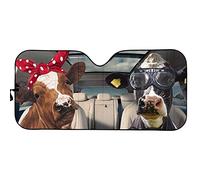 UOIMAG - Parasol con ajuste universal para el parabrisas del coche con estampado animal de vaca. Se adapta a la mayoría de coches, todocaminos y camiones. Mantiene tu vehículo fresco
