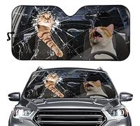 UOIMAG - Parasol para el parabrisas del coche con divertido estampado de gato. Ajuste universal. Protector UV para coche, camión, todocamino y turismo