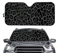 UOIMAG - Parasol para el parabrisas del coche con estampado de leopardo negro. Cubierta para la luna frontal. Ajuste universal para vehículos todocamino y caminones