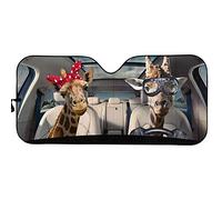 UOIMAG - Parasol para parabrisas de coches, todocaminos y camiones, con bonito estampado de pareja de jirafas. Mantiene tu vehículo fresco y protegido. Ajuste universal