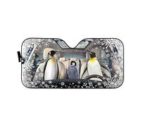UOIMAG - Parasol plegable en acordeón para parabrisas de coche, con divertido estampado de pingüino. Reflector de los rayos UV y el calor. Protege el interior del coche