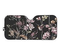 UOIMAG Parasol universal para coche, colibrí floral para parabrisas, protección UV y calor para SUV, camiones, furgonetas