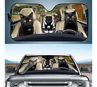 UOIMAG - Parasol universal para parabrisas con estampado de familia de gatos negros, para coche, para vehículos todocamino y camiones (145 x 69,6 cm)