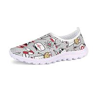 UOIMAG, patrón Divertido, Zapatos Grises de Enfermera, Regalo para Mujeres, niñas, Zapatillas Informales, Zapatos Planos sin Cordones, Zapatillas Deportivas de Malla Transpirable 37EU