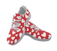 UOIMAG Red Heart Shoes for Women Valentines Day Shoes Lace Up Lightweight Casual Sneakers EU40